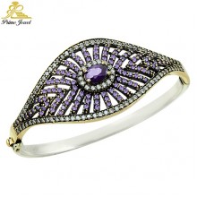 Gümüş Otantik Taşlı Biezik /Bileklik